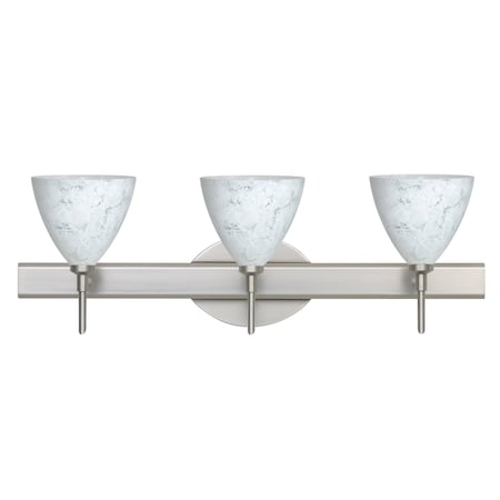 Besa Lighting Mia Vanity, Carrera, Satin Nickel Finish, 3x5W LED 3SW-177919-LED-SN